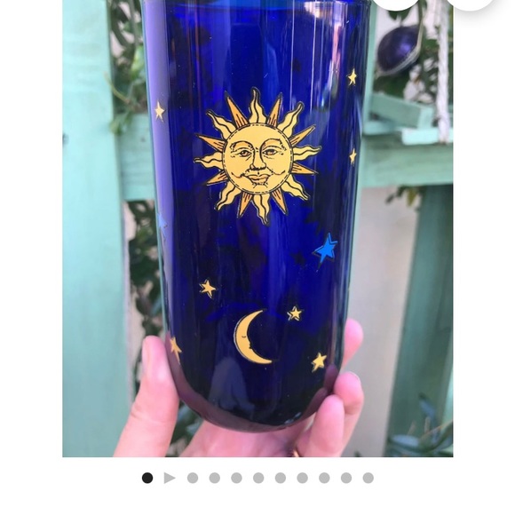 RARE Vintage Libbey Cobalt Blue Celestial Tumblers Sun Moon Stars Glass set of 4 - Picture 12 of 12
